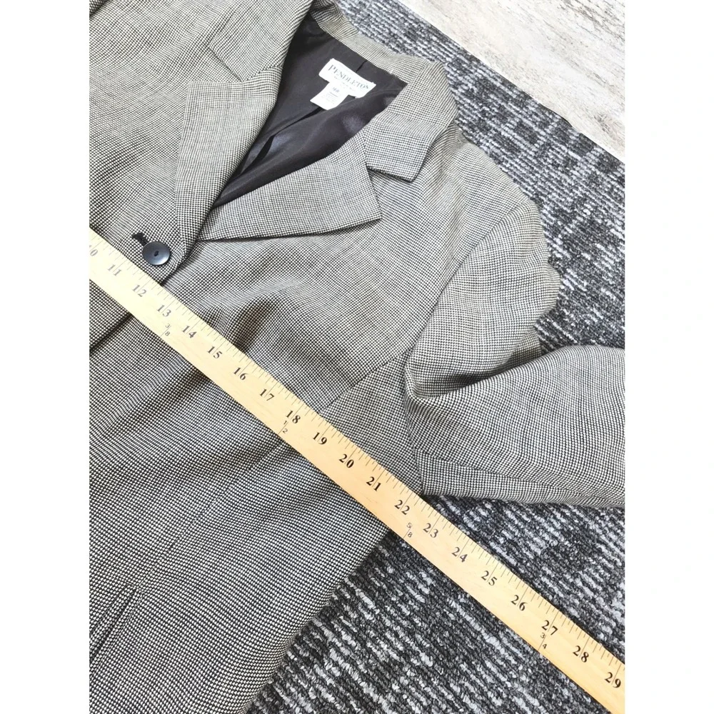 Pendleton Blazer Jacket Women 16W Houndstooth 100% Virgin Wool